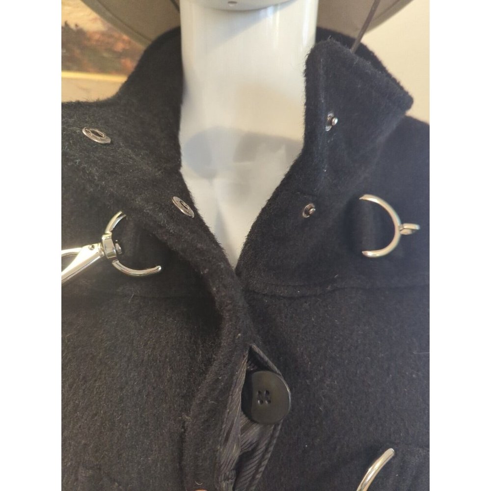 Talbots Wool Mohair Coat Womens Size 6 Black Toggle Front Button Jacket - Picture 7 of 11